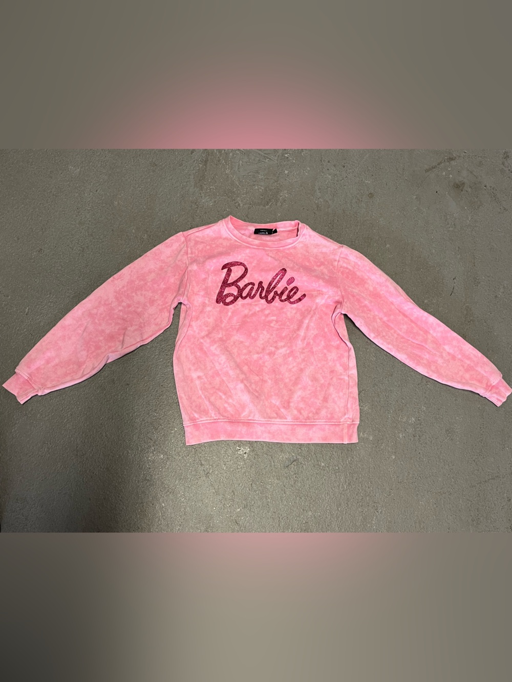 Barbie Pink Glitter Logo Pullover Pajama Top